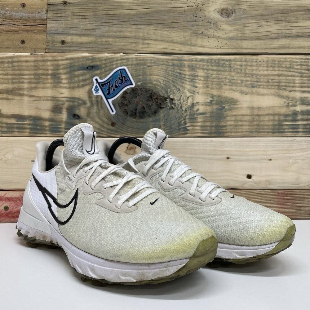 Nike Air Zoom Infinity Tour Flyknit Golf Shoes Men's Sz 9.5 Wide White Platinum